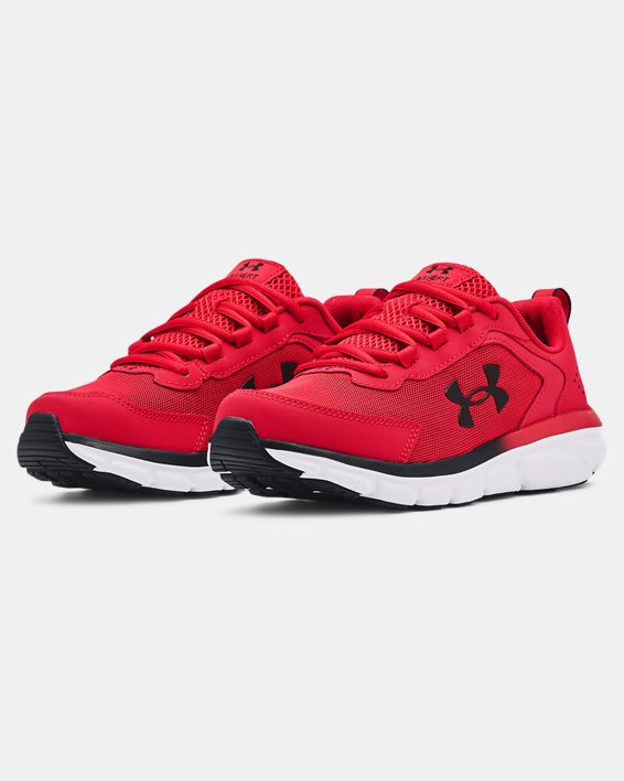 Boys' Grade School UA Assert 9 Wide Running Shoes, Red, pdpMainDesktop image number 3
